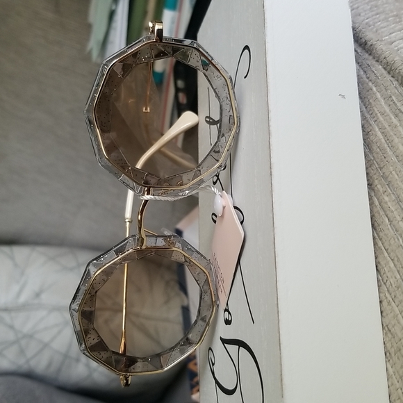 High quality SUNGLASSES cut Shining octagon Round Rhinestone Sunglasses … - Picture 2 of 4